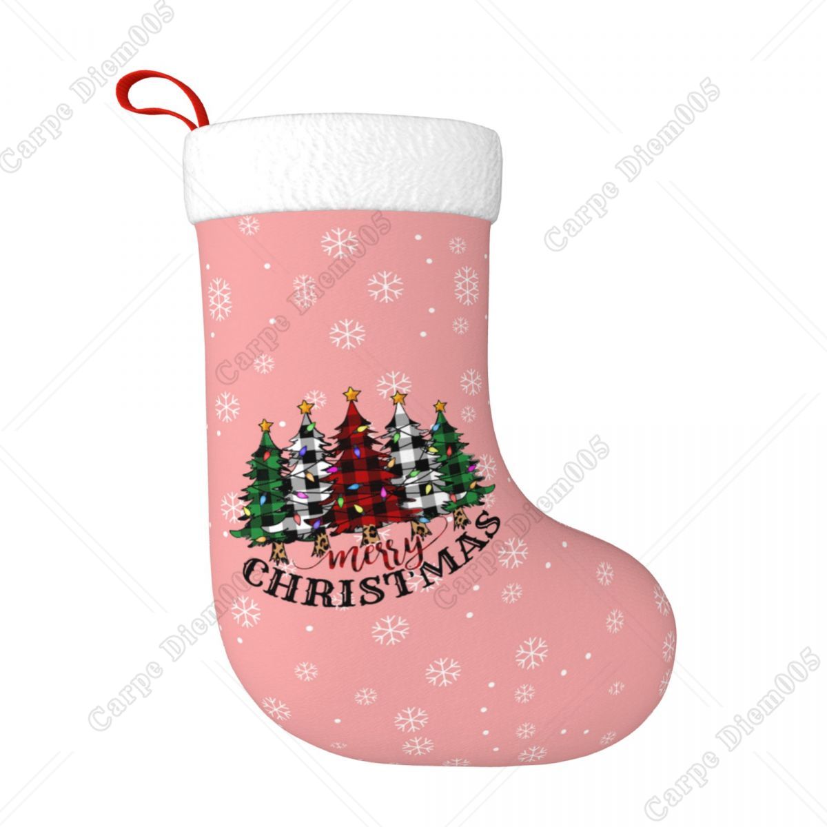 Pink Snowflakes Christmas Tree - огляд і ціна Christmas Stocking Hanging