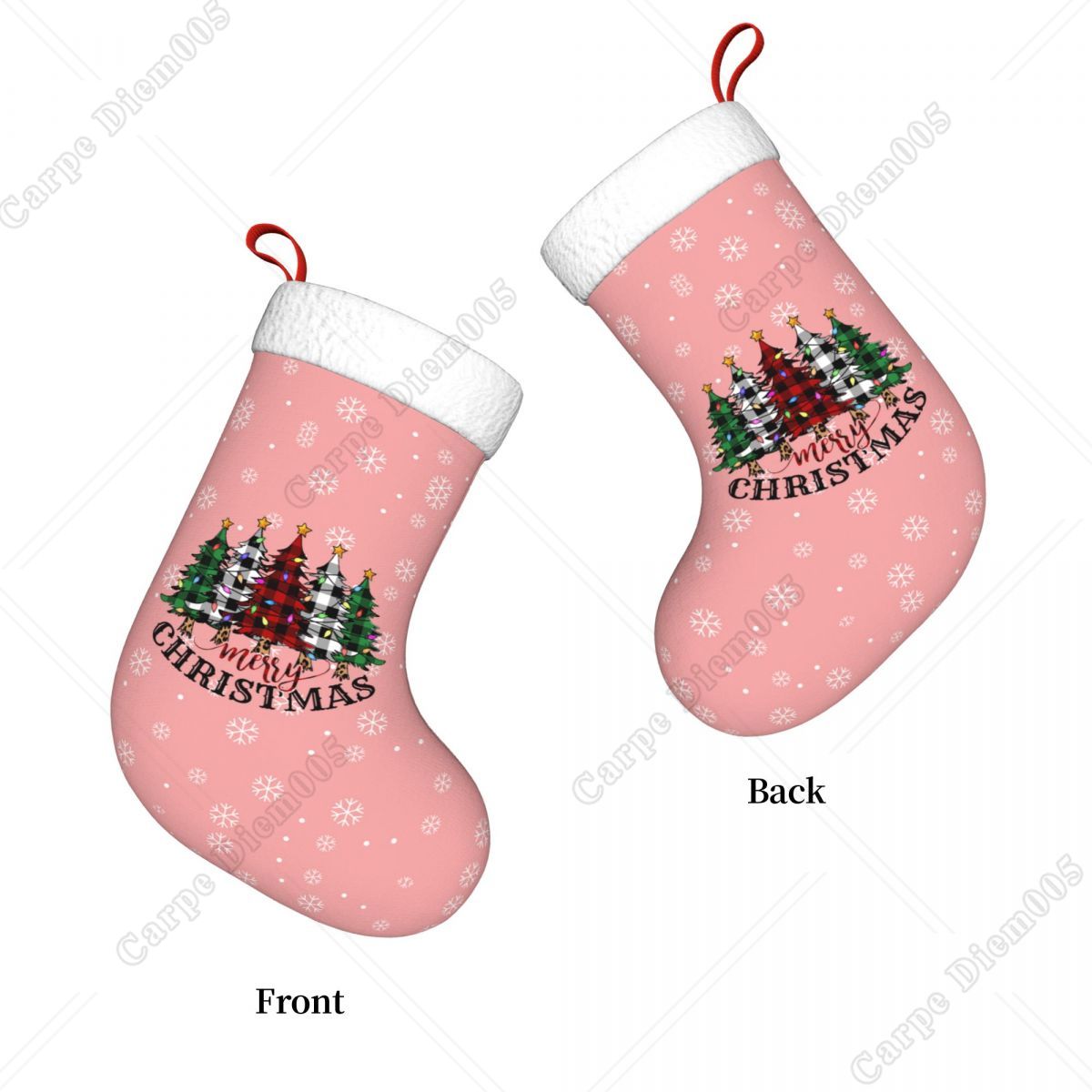 Pink Snowflakes Christmas Tree - огляд і ціна Christmas Stocking Hanging