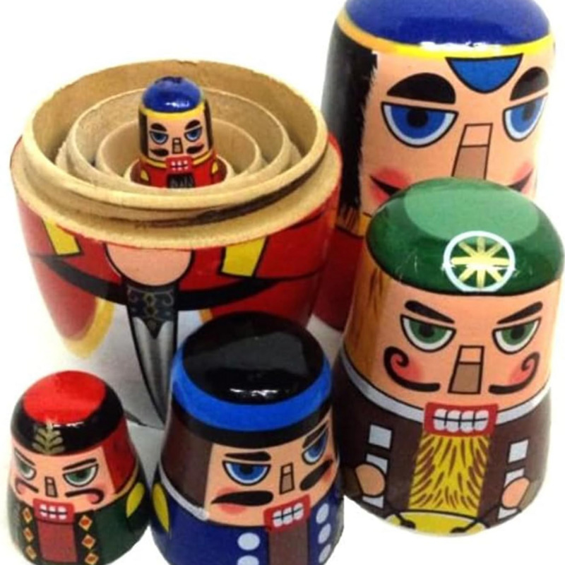 5pcs Russian Nutcracker Nestin - огляд і ціна Nutcracker Figurine