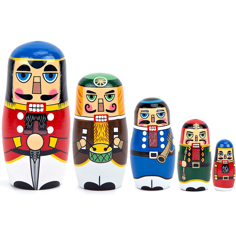 5pcs Russian Nutcracker Nestin - огляд і ціна Nutcracker Figurine