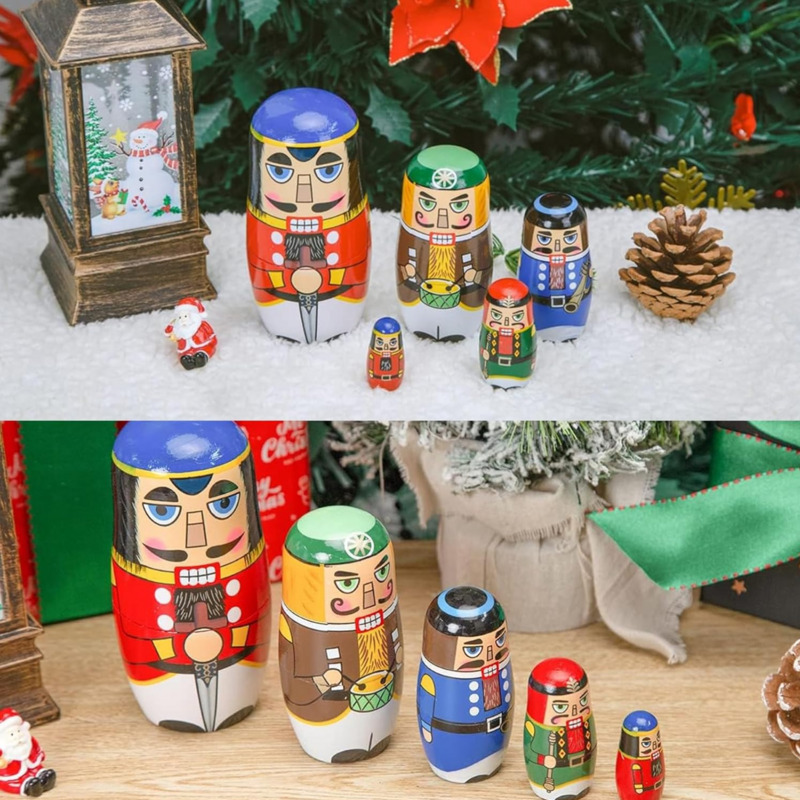 5pcs Russian Nutcracker Nestin - огляд і ціна Nutcracker Figurine