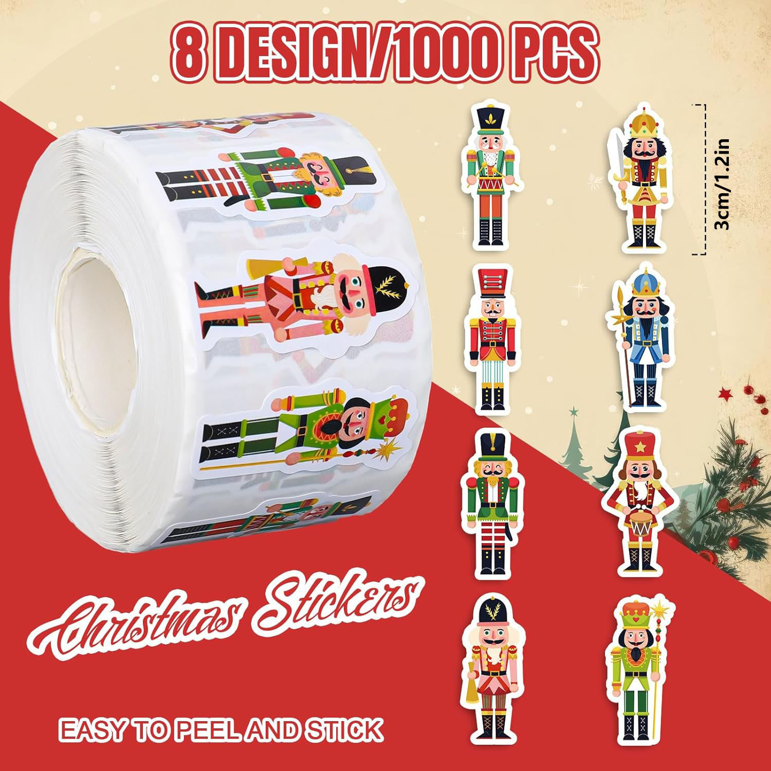 1000pcs(1 Roll) Christmas Nutc - огляд і ціна Nutcracker Figurine