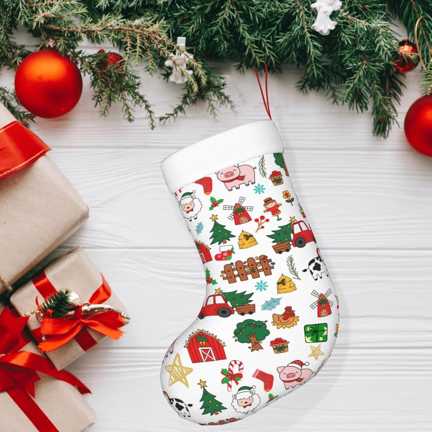Farm Animals Christmas Stockin - огляд і ціна Christmas Stocking Hanging