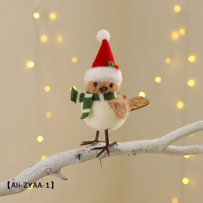 【A】Christmas Plush Bird Orname - огляд і ціна Santa Hat Plush