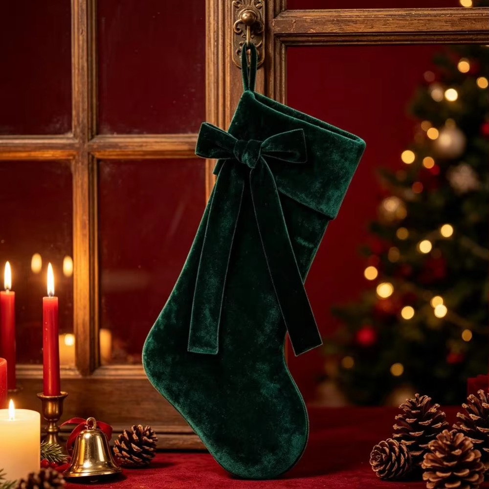 Solid Color Velvet Christmas S - огляд і ціна Christmas Stocking Hanging