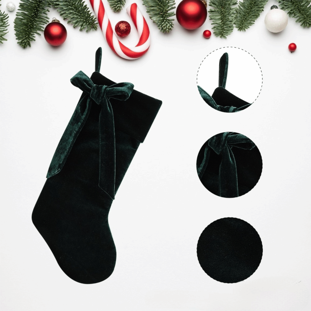 Solid Color Velvet Christmas S - огляд і ціна Christmas Stocking Hanging