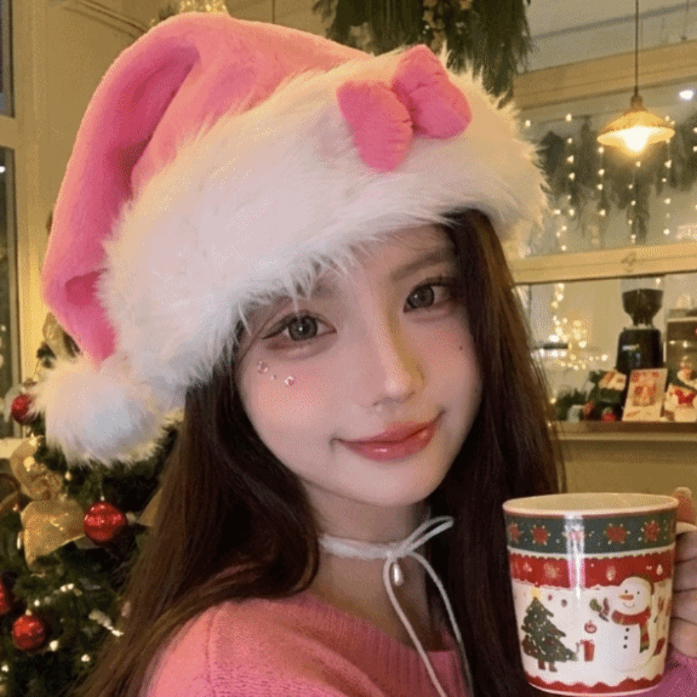 New Star Pattern Pink Bow Sant - огляд і ціна Santa Hat Plush